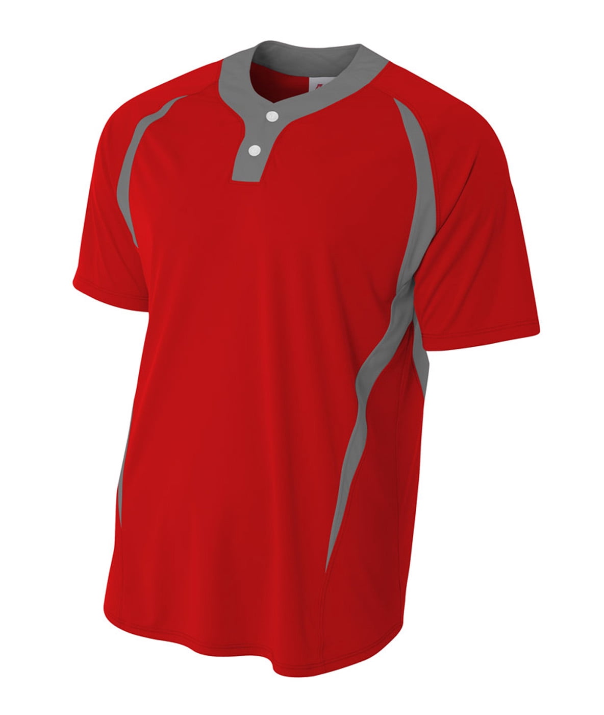 A4 2-Button Color Block Henley For Teen Male in Scarlet Graphite ...