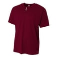 thumbnail image 1 of A4 2-Button Mesh Henley For Youth Male in Maroon | NB4130, 1 of 3