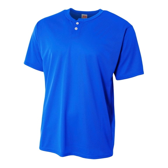 A4 2-Button Mesh Henley For Youth Male in Royal | NB4130