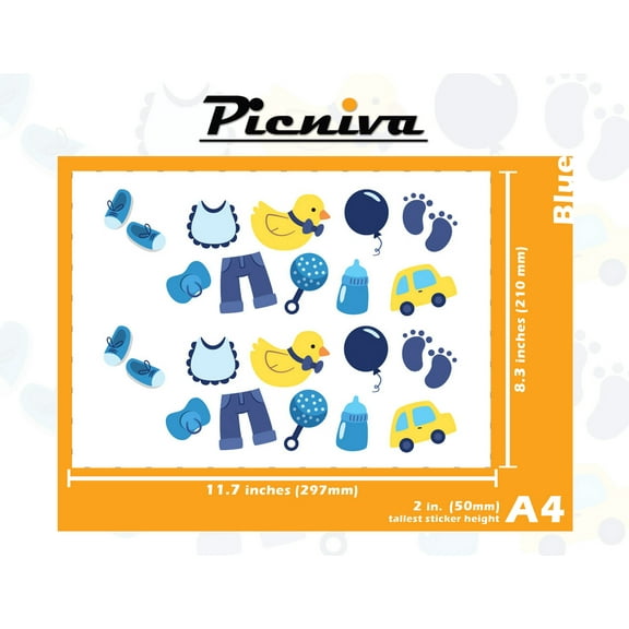 A4(2") Yellow Duck Baby Boy Kid Nursery Room Decal Sticker Clear Vinyl Wall Art decor