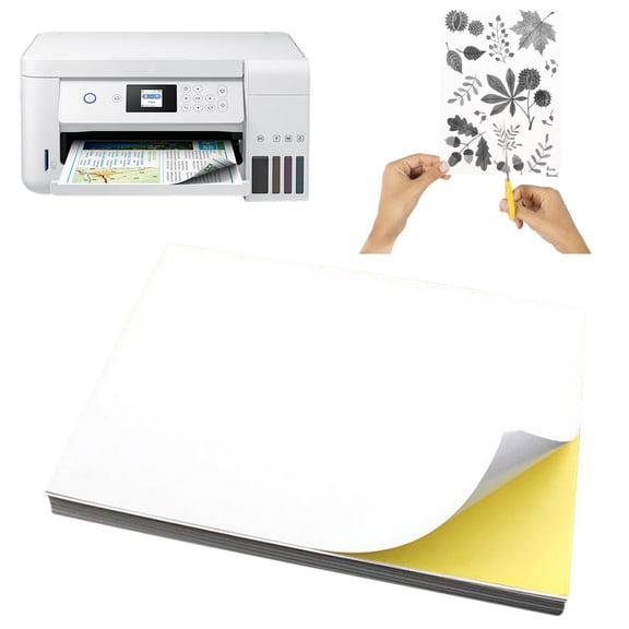 A4 210x297mm Glossy Blank Printable Sticker Paper Inkjet Laser Printing Craft Draft Sheet