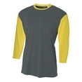 thumbnail image 1 of A4 3/4 Sleeve Utility Shirt For Youth Male in Graphite Gold | NB3294, 1 of 2