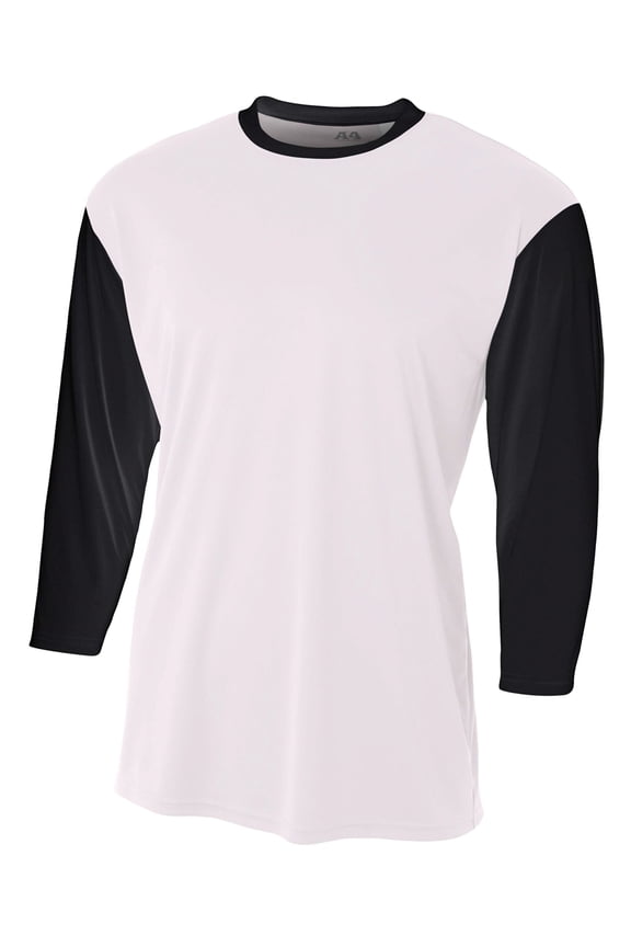 3/4 Sleeve Utility Shirt For Youth Male in White/Black NB3294