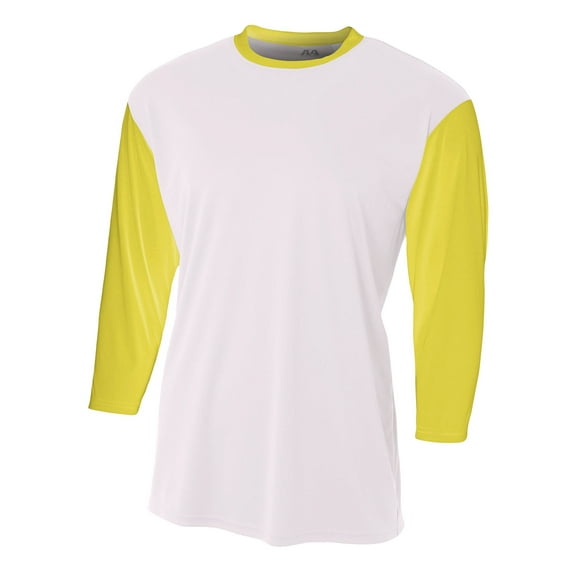 A4 3/4 Sleeve Utility Shirt For Youth Male in White W/Gold | NB3294