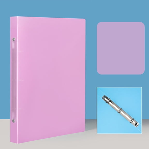 A4 3 Ring Binder Cover 9x6.9 Inch Refillable Loose Leaf Notebook Cover Plastic View Cover with Metal Ring System for Journal Scrapbook Storage 1 Pack Pink