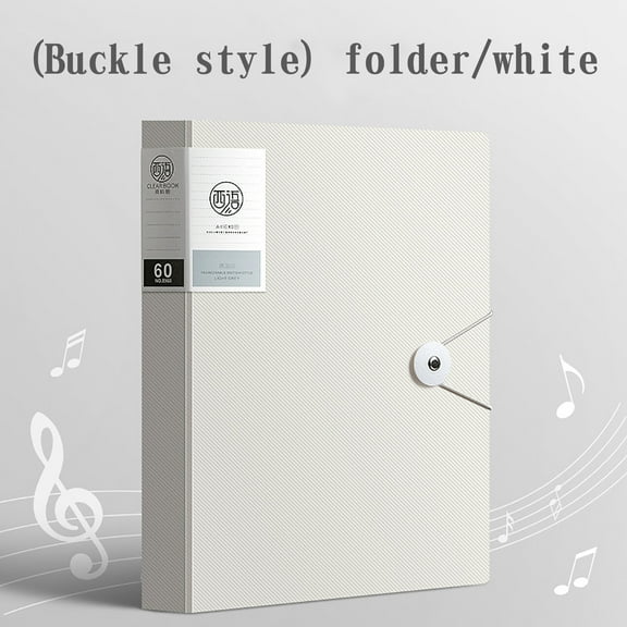 A4 30-Page Transparent Insert Folder | Plastic Sheet Protectors for Music Scores, Certificates, Test Papers & Photos | 1-Pack Presentation Book with Tower Buckle