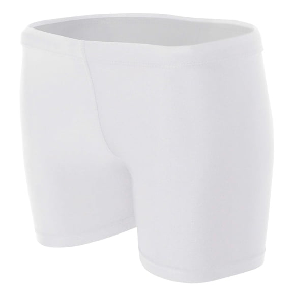 A4 4" Compression Short For Women in White | NW5313