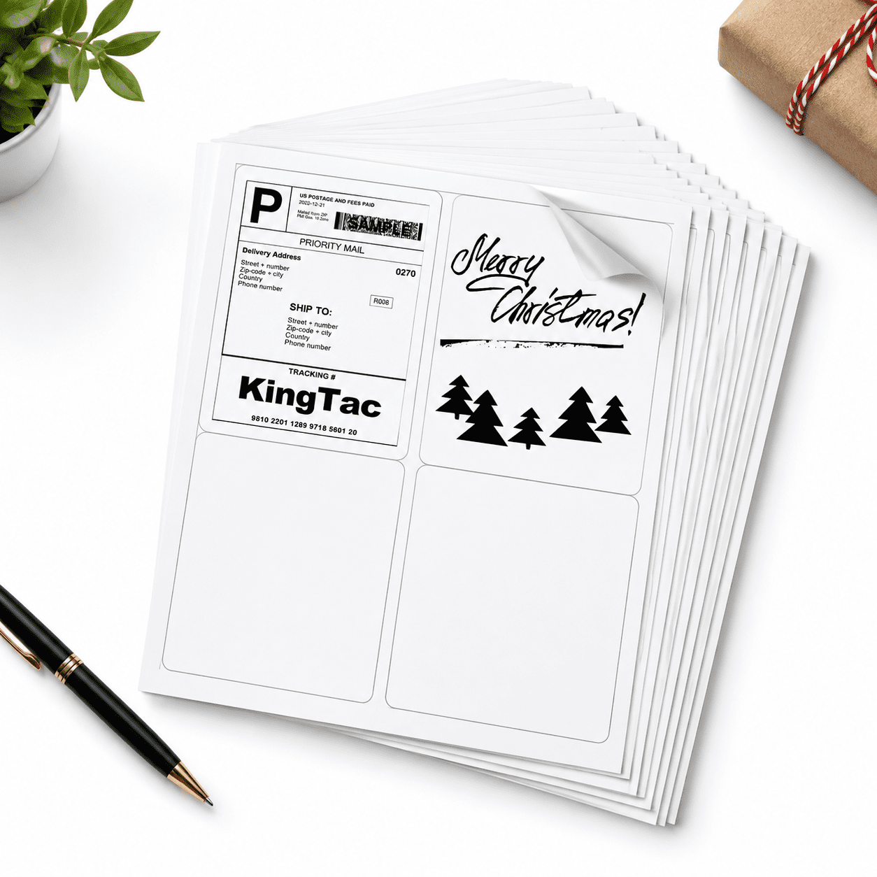 A4-4 Up-500-2000 Labels, 4x5 Inch Shipping Address Labels for Inkjet ...