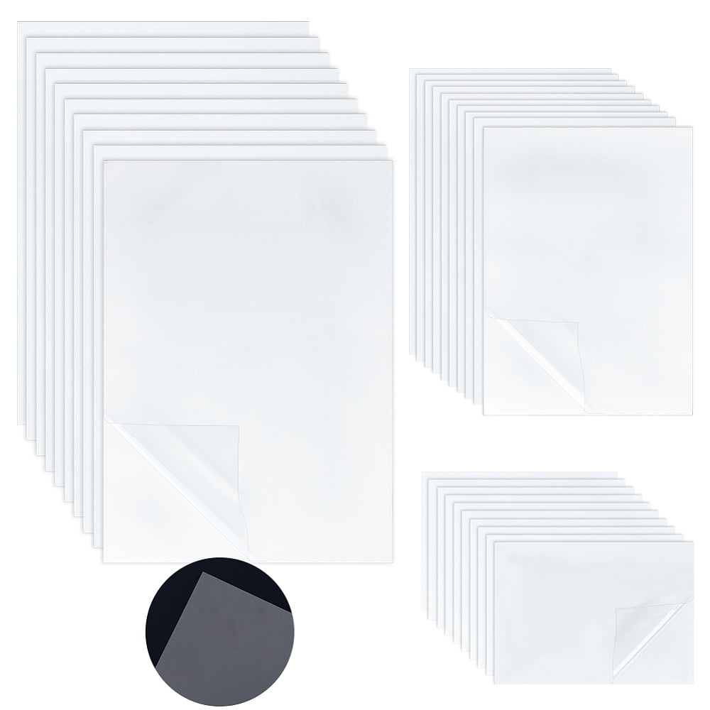 A4/5/6 PET Protective Film Plastic Lamination Sheet for Photo Frame Rectangle White 150~300x105~215x0.3mm 65 sheets/set