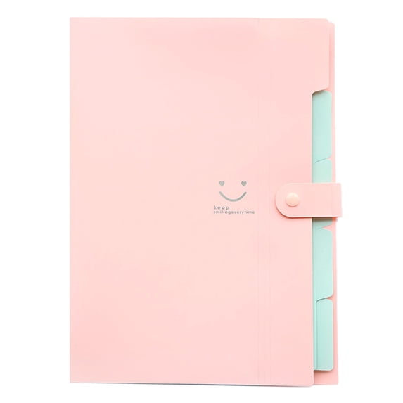 A4 5-Pocket Expanding File Folder Document Organizer With Secure Button Closure, Pp Material Durable & Resistant To Breakage & Deformation, Lightweight Portable