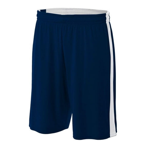 A4 8" Reversible Moisture Management Short For Youth Male in Navy White 2011 | NB5284