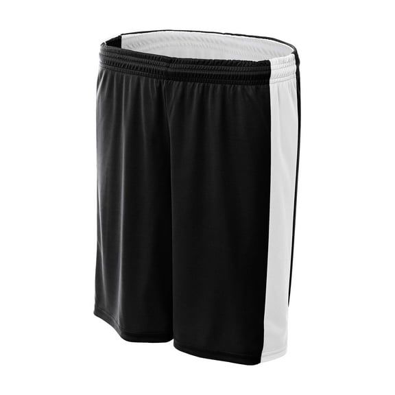 A4 8" Reversible Moisture Management Short , NW5284 , BLACK/ WHITE , Small