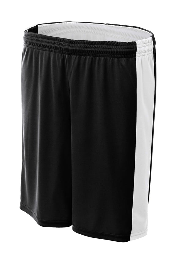 8" Reversible Moisture Management Short , NW5284 , BLACK/ WHITE , Small