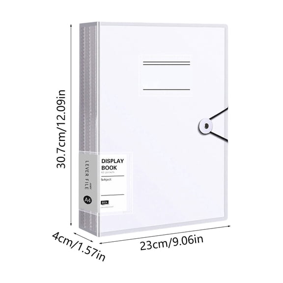 A4 80 Pockets Display Book, Durable Matte Plastic Presentation Folder with Elastic Closure and Label Holder, Lightweight Portable Document Organizer for Office, Business & Home Use