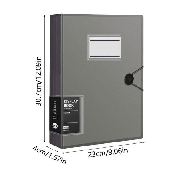 A4 80 Pockets Display Book, Durable Matte Plastic Presentation Folder with Elastic Closure and Label Holder, Lightweight Portable Document Organizer for Office, Business & Home Use