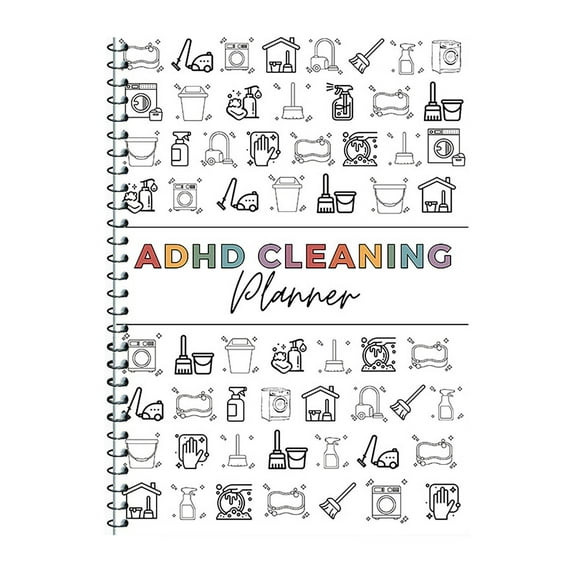 A4 ADHD Cleaning Planner for Women - Daily Weekly Cleaning Schedule & Checklist Notebook, Home Organizing Chore Planner for Adults