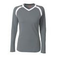 thumbnail image 1 of A4 Ace Long Sleeve Volleyball Jersey For Women in Graphite/White | NW3020, 1 of 3