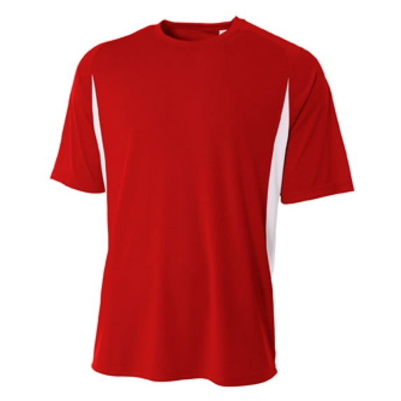 A4 Adult Short Sleeve Cooling Performance Color Block Tee N3181