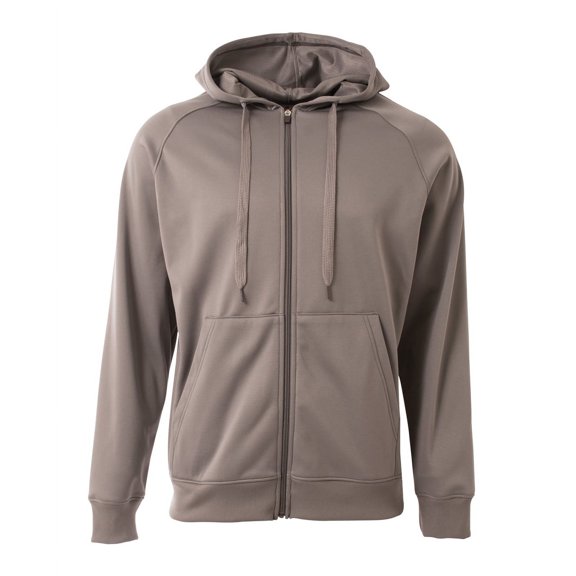 A4 Agility Long Sleeve Tech Fleece Hoodi For Men in Graphite | N4001