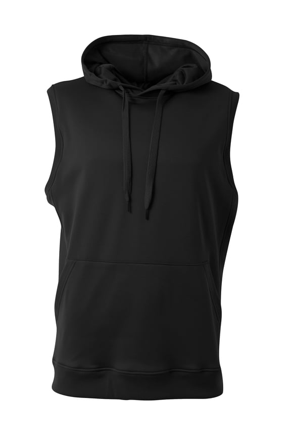 Agility Sleeveless Tech Fleece Hoodie For Men in Black | N4002