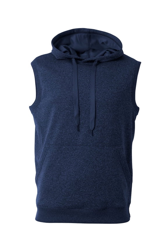 Agility Sleeveless Tech Fleece Hoodie For Men in Navy/Heather | N4002
