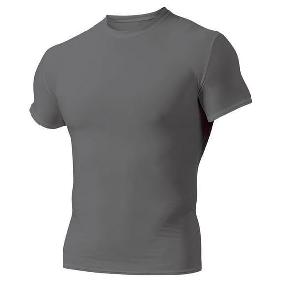 A4 Apparel N3130 Short Sleeve Compression Crew - Graphite - Medium