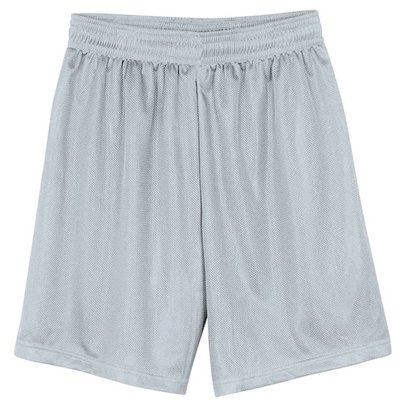 A4 Apparel N5255 Nine Inch Inseam Lined Micromesh Short - Silver - X-Small