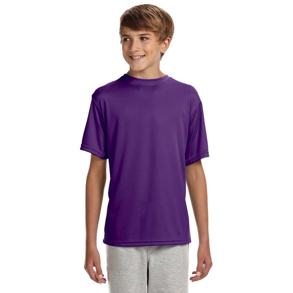 A4 Apparel NB3142 Youth Cooling Performance Crew Shirt - Purple - X-Large