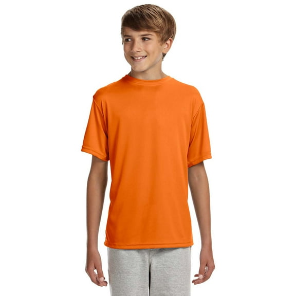 A4 Apparel NB3142 Youth Cooling Performance Crew Shirt - Safety Orange - Small