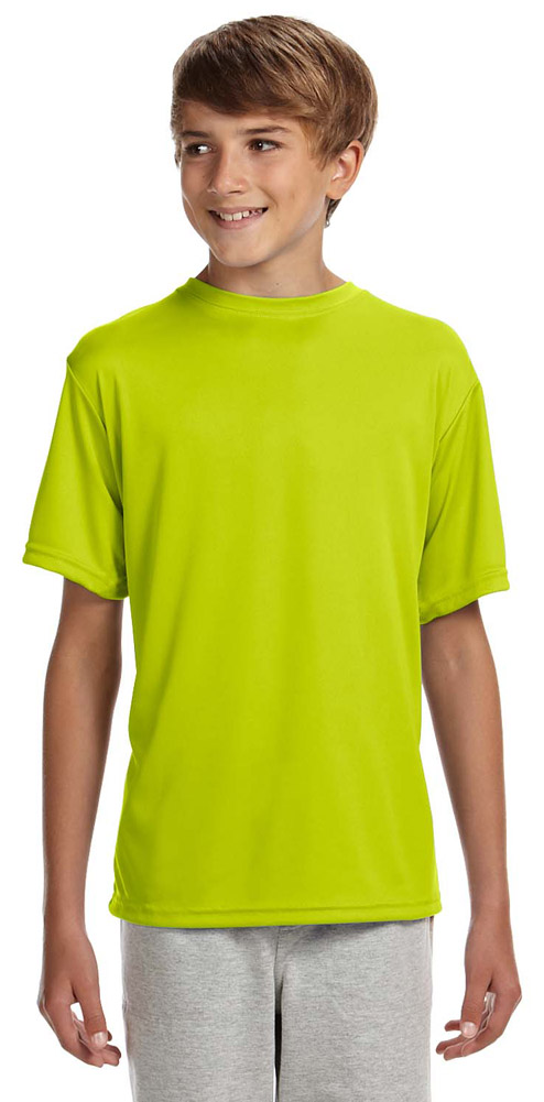 A4 Youth Short-Sleeve Cooling Performance Crew - Small, Texas Orange, Moisture Wicking Polyester - View #9