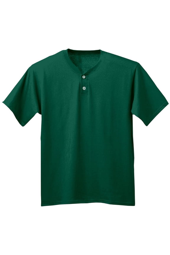 Apparel NB3143 Youth 2-Button Henley - Forest Green - X-Small