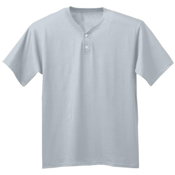 A4 Apparel NB3143 Youth 2-Button Henley - Silver - X-Small