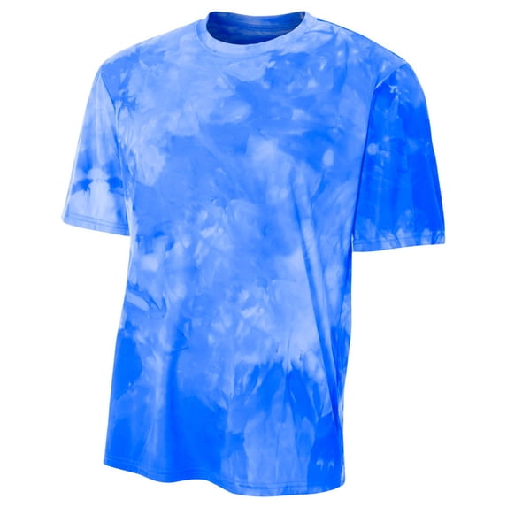 A4 Apparel NB3295 Big Boys Cloud Dye Interlock Tech T-Shirt - Royal - Large