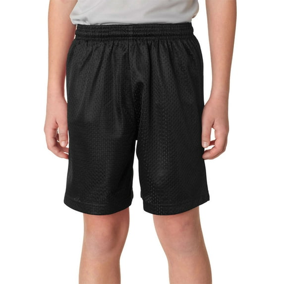 Youth Six Inch Inseam Mesh Short (BLACK - BLACK XS)