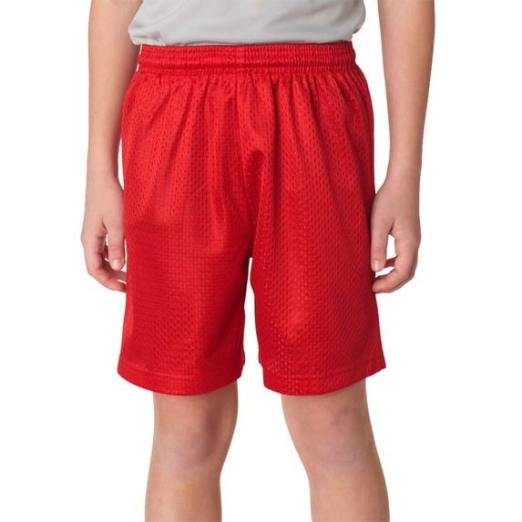 A4 Apparel NB5301 Youth Reversible Interlock Short - Scarlet Red - X-Large