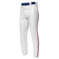 thumbnail image 1 of A4 Apparel NB6178 Youth Elastic Bottom Baseball Pant - White/Cardinal - X-Large, 1 of 2