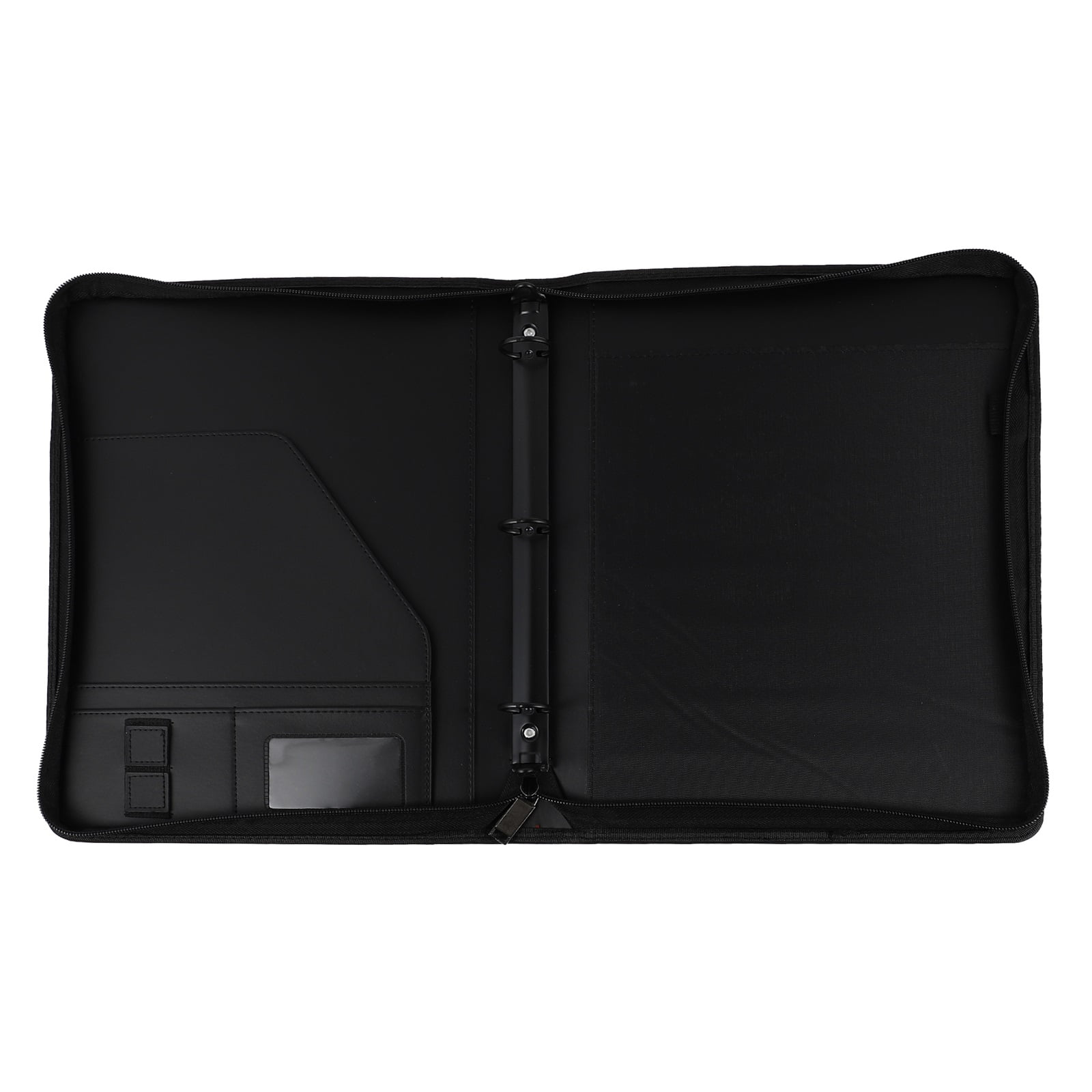 BRIGHTFUFU Black PU Accordion File Organizer Folder for Office Work Document Storage and File Management 1 Piece