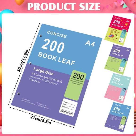 A4 Blank Notebook 200 Pages 55gsm Smooth Paper Unlined Writing Journal Sketchbook for Home Office Assorted Covers - Blue-Purple