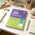 thumbnail image 1 of A4 Blank Notebook, 200 Pages Unlined Sketch Journal, Thick 55GSM Writing Paper, Easy Tear Portable Writing Pad for Sketching, Doodling, Journaling, Daily Planning, Office Use, Green and Purple, 1 of 4