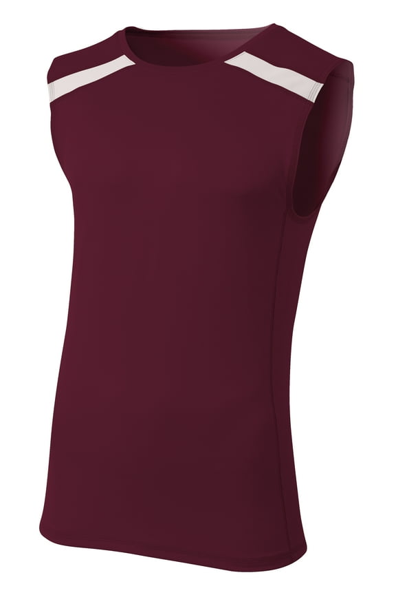 Bolt Singlet For Men in Maroon White | N2014