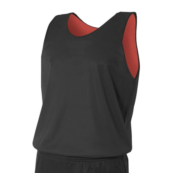 A4 Boys Reversible Mesh Tank, Black/ Red - L