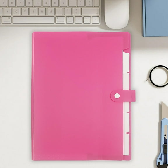 A4 Button Document Folder Plastic Envelope for Office School File Storage Organizer | Letter Size Expanding Pouch with Secure Closure for Papers Reports Homework | Lightweight Portable Desk Accessory