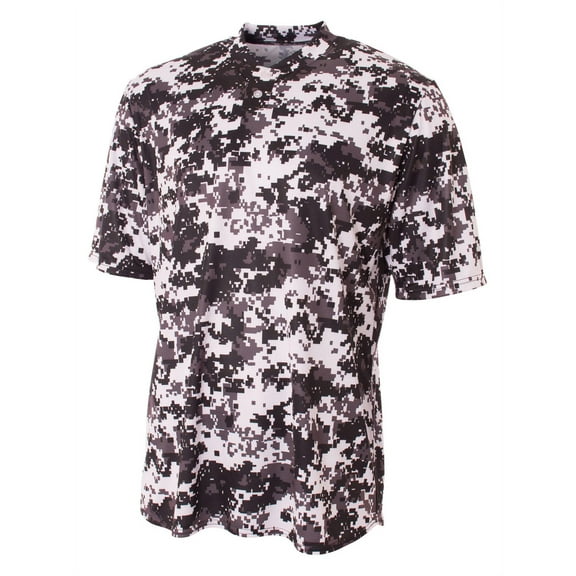 A4 Camo 2-Button Henley For Youth Male in White Camo NB3263