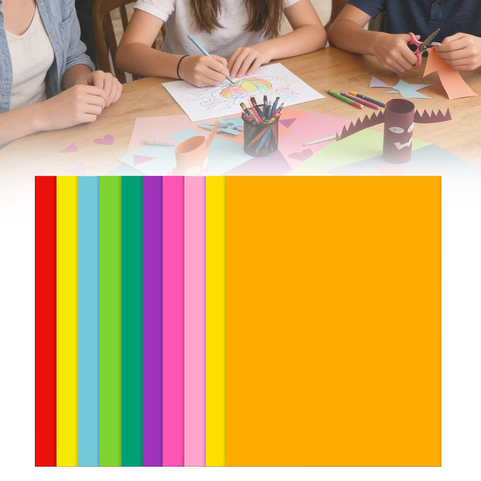 A4 Cardstock Paper 100 Sheets 10 Colors 180gsm Construction Paper Thick Colored Paper for Crafts Printing School Office Supplies