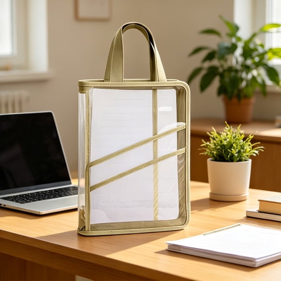 A4 Clear PVC Handheld Document Bag Multi Pocket Subject Folder Large Capacity Exam Paper Storage Hand Tote Organizer For School Office Daily Use Travel Accessories