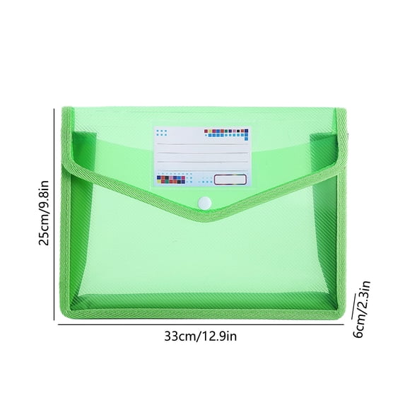 A4 Clear PVC Waterproof Envelope-Style Document Folder with Snap Closure & Label Pocket, Durable Lightweight File Organizer for Office, Business, Home & Daily Paper Management