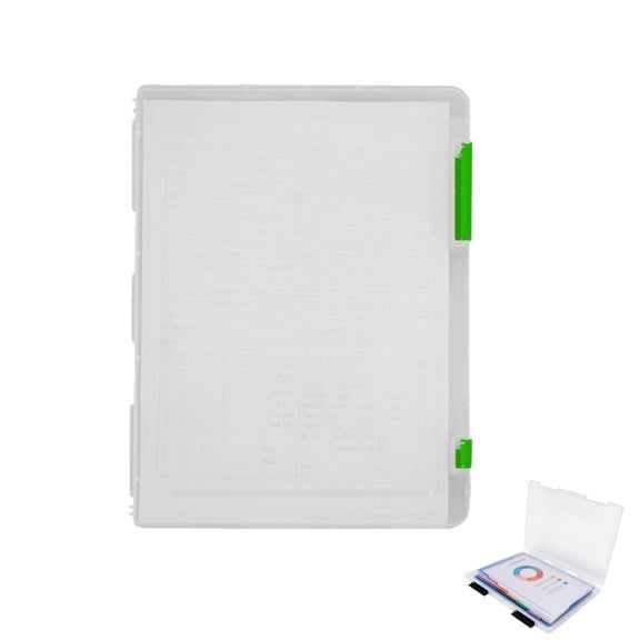 A4 Clear Plastic Document Storage Case, Portable Paper File Folder with Snap Locks, Transparent Waterproof Document Organizer Box for Papers, Certificates, Office School Supplies