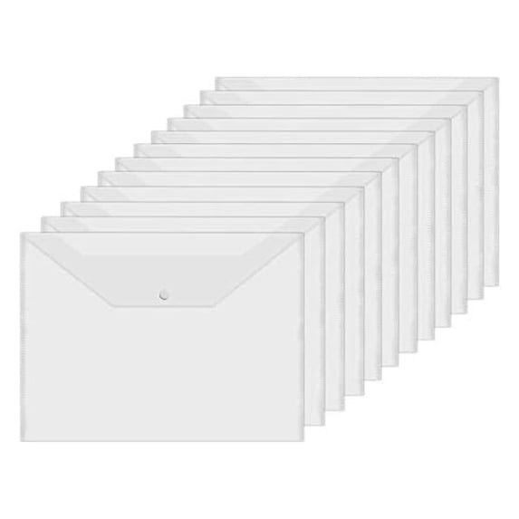 A4 Clear Plastic Envelopes 48 Pack, Snap Closure Document Folders ...