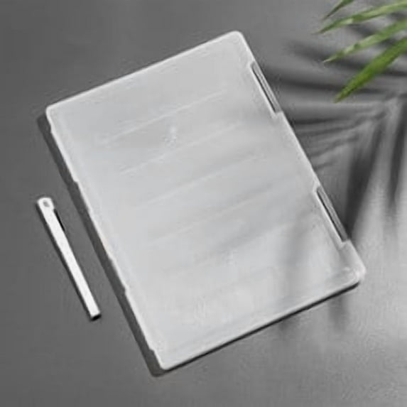 A4 Clear Plastic File Storage Box - Stackable, Buckle Closure, Transparent & Water-Resistant for Home Office