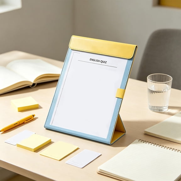 A4 Clipboard Folder Magnetic Writing Board Standable Document Organizer with Pen Loop Foldable File Holder Paper Storage Board for Office Notes Exam Papers Daily Work Use
